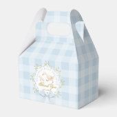 Silly Goose Whimsical Blue Gingham Baby Shower Geschenkschachtel (Vorderseite)