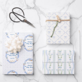 Silly Goose Whimsical Bow Baby Boy Shower Geschenkpapier Set