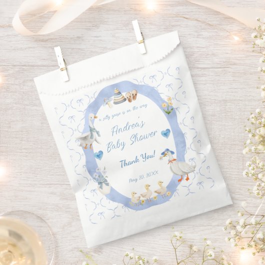 Silly Goose Whimsical Bow Baby Boy Shower Geschenktütchen (Ausgeschnitten)