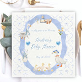 Silly Goose Whimsical Bow Baby Boy Shower Serviette