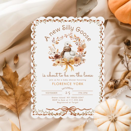 Silly Goose Whimsical Fall Baby shower Einladung