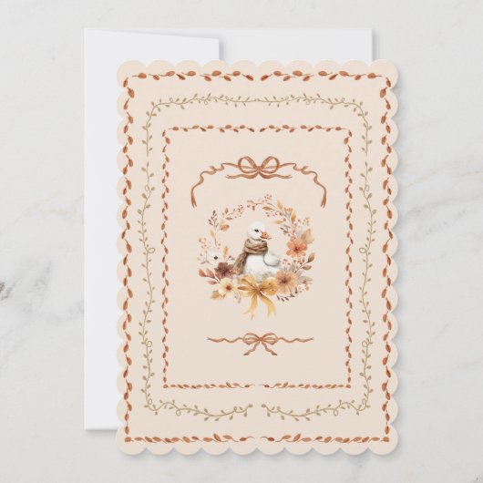 Silly Goose Whimsical Fall Baby shower Einladung (Rückseite)