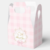 Silly Goose Whimsical Pink Gingham Baby Shower Geschenkschachtel (Geöffnet)
