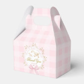 Silly Goose Whimsical Pink Gingham Baby Shower Geschenkschachtel (Vorderseite)