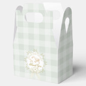 Silly Goose Whimsical Sage Gingham Baby Shower Geschenkschachtel (Geöffnet)