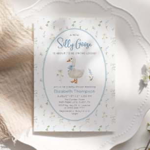 Silly Goose Wildflower Florale Jungen-Baby-Party Einladung