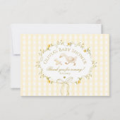 Silly Goose Wildflower Gingham Baby Shower Dankeskarte (Vorderseite)