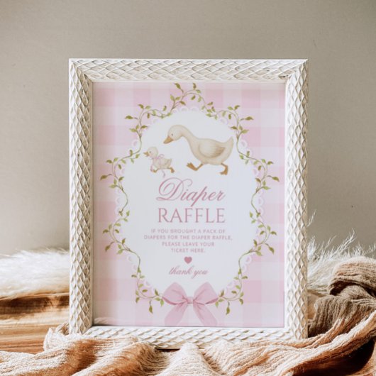 Silly Goose Windelverlosung Rosa Gingham-Schleife Poster