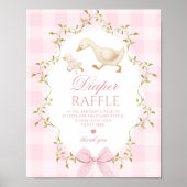 Silly Goose Windelverlosung Rosa Gingham-Schleife Poster (Vorne)