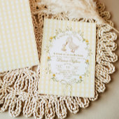 Silly Goose Yellow Gender neutral Bow Baby Shower Einladung