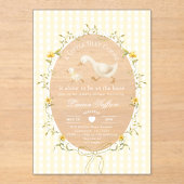 Silly Goose Yellow Gingham Baby Shower Acryleinladungen (Vorderseite)