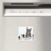 Silly Husky Puppy got into Paint Buckets Magnet (In Situ (Geschirrspüler))