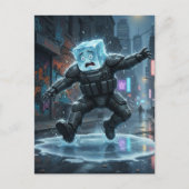 Silly icecube falling on ice  postkarte (Vorderseite)