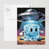 Silly icecube UFO abduction Postkarte (Vorne/Hinten)