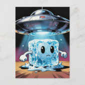 Silly icecube UFO abduction Postkarte (Vorderseite)