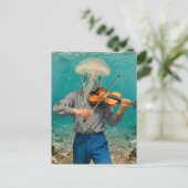 Silly Jellyfish Making Music Postkarte (Stehend Vorderseite)