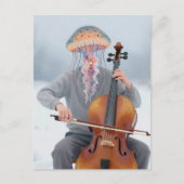 Silly Jellyfish Man Making Music Postkarte (Vorderseite)