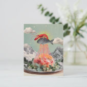 Silly Lobster Fish Surreal Jellyfish Collage Postkarte (Stehend Vorderseite)