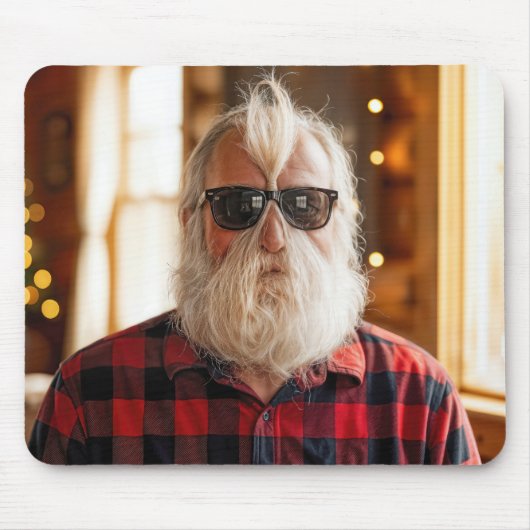 Silly Old Man With Beard Under Sunglasses Mousepad (Vorne)