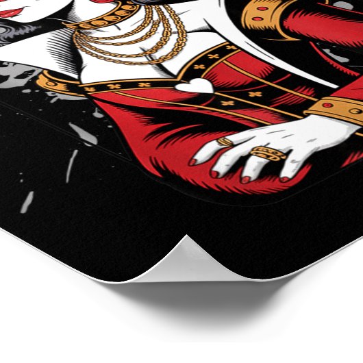 Silly Queen Valentines Hearts Card Poster (Ecke)