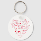 Silly Red Goose Heart Valentine Keychain Schlüsselanhänger (Vorderseite)