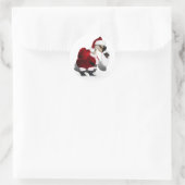 Silly Santa Goose - A Web Footed Christmas Runder Aufkleber (Tasche)