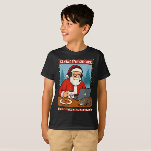 Silly Santa Rebooting s Support Tech T-Shirt (Vorne ganz)