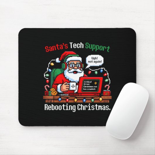 Silly Santa s Support Tech Rebooting IT Computer Mousepad (Mit Mouse)