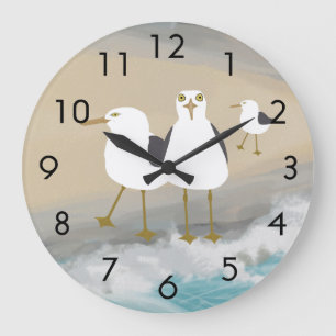 Silly Seagulls Wall Clock Große Wanduhr