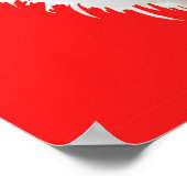 Silly Silkie Chicken on Red Poster (Ecke)