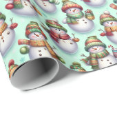 Silly Snowmen Geschenkpapier (Rolleneckpunkt)