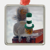 Silly Squirrel with Green Striped Hat Ornament (Vorne)