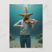 Silly Starfish Making Music Postkarte (Vorderseite)