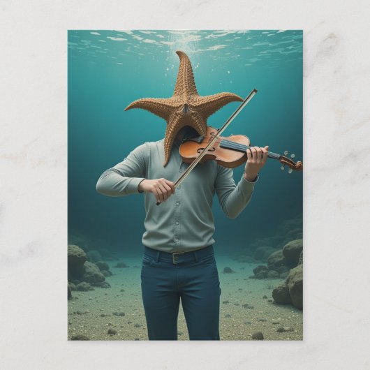 Silly Starfish Making Music Postkarte (Vorderseite)