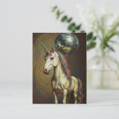 Silly unicorn at the disco postkarte (Stehend Vorderseite)