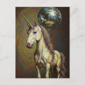 Silly unicorn at the disco postkarte (Vorderseite)