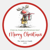 Silly whimsical reindeer sticker funny deer charm (Vorderseite)