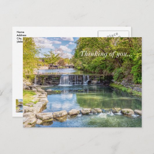 Siloam Springs Sager Wasserfall denken Sie Postkarte (Vorne/Hinten)