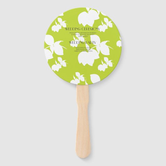 Silohuette Lemon Lime Green Wedding Round Fächer (Rückseite)