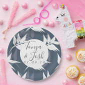 Silohuette Navy Garden Blätter Wedding Pappteller (Party)