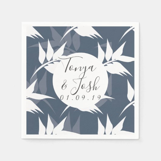 Silohuette tropisches Leaf Muster Serviette (Vorderseite)