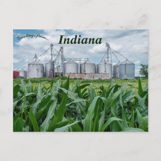 Silos und ein Cornfield in Indiana Postkarte (Vorderseite)