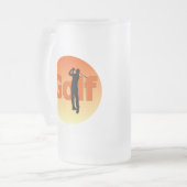 Silouhette of Golfer Mattglas Bierglas (Vorderseite Links)