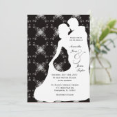 Silouhette-Paar Einladung (Stehend Vorderseite)