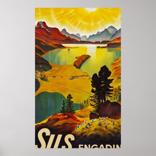 Sils Engadin Vintage Reise Poster (Vorne)