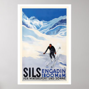 Sils im Engadin Schweiz Für den Wintersport und Poster