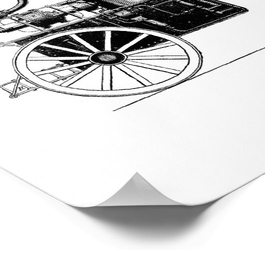 Silsby 1858 Dampffeuer-Motor Poster (Ecke)