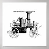 Silsby 1858 Dampffeuer-Motor Poster (Vorne)