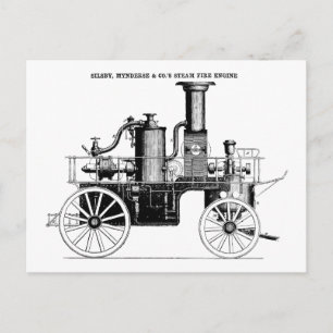 Silsby 1858 Dampffeuer-Motor Postkarte