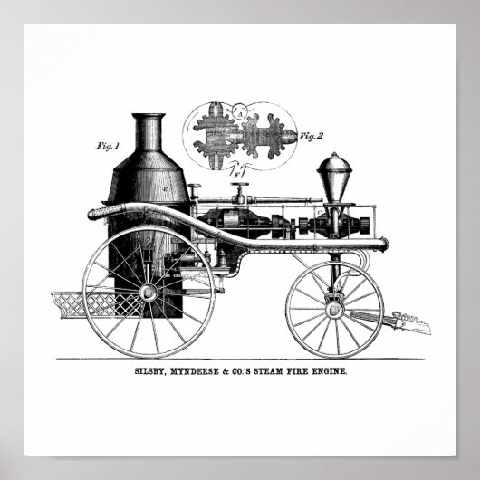 Silsby Rotary Steam Fire Motor Poster (Vorne)